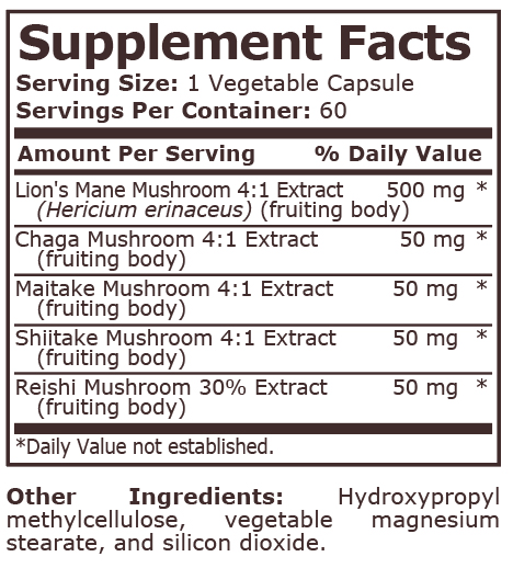 NUTRIFORCE Lion's Mane - 60 Capsules De Champignon - Valide Jusqu'au 02/2026